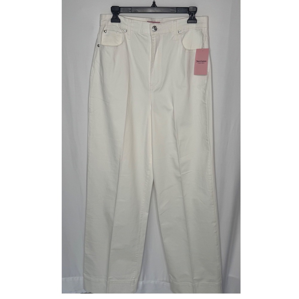Juicy Couture White High Rise Wide Leg Jeans NWT Size 31 Stretch - Picture 4 of 7
